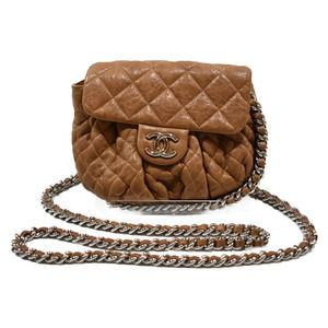 Chanel Chain Around Leather Shoulder Bag Brown